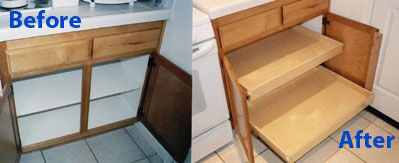 pull-out cabinet shelves