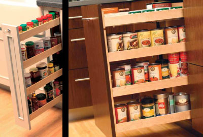 Wall Spice Pull Out Cabinet - Homecrest Cabinetry